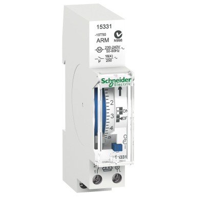 15331 - Schneider Electric - Acti9 IHH - lüliti. elektromehaaniline ajakava. - 7J - 1 kanal - 100h võimsusreserv