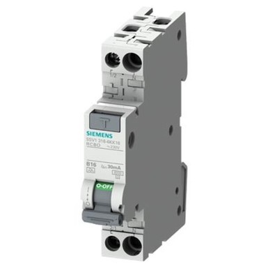 5SV1316-6KK13 - Siemens - RCBO kompakt 1P+N 6 kA tüüp A 30 mA B13