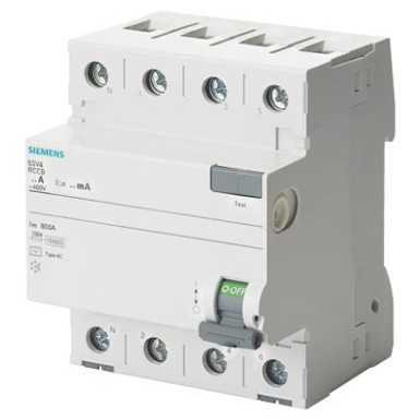 5SV4342-0KL - Siemens - Diferentsiaallüliti, 4P, tüüp AC, In: 25 A, 30 mA, Un AC: 400 V, N vasakpoolne