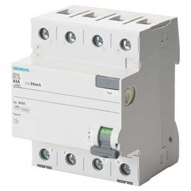 5SV4642-0 - Siemens - Diferentsiaallüliti, 4P, tüüp AC, sisend: 25 A, 300 mA, väljalülitus: 400 V