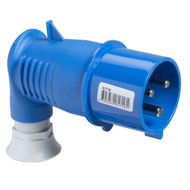 81704 - Schneider Electric - PratiKa - tööstuslik mobiilne pistikupesa. 90° küünarnukk - 16 A - 2P+E - 200-250 V AC - IP44