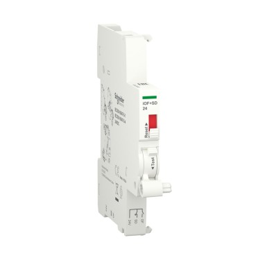 A9A26898 - Schneider Electric - Lisakontakt, Acti9 A9A, iOF+SD, 1 NO + 1 NC, 2mA kuni 100mA, 24VDC, Ti24 pistikupesa põhjas (müüakse eraldi)