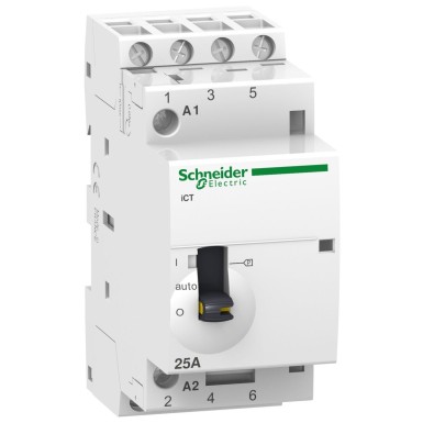 A9C21834 - Schneider Electric - Acti9, iCT käsitsi juhitav kontaktor 25A 3NO 230...240VAC 50Hz
