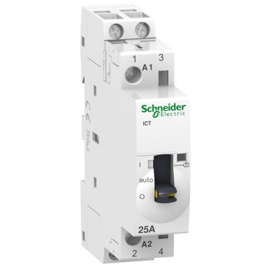 A9C25732 - Schneider Electric - Acti9, iCT käsitsi juhitav kontaktor 25A 2NO 230-240VAC