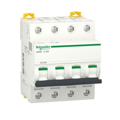 A9K24425 - Schneider Electric - Minikaitselüliti (MCB), Acti9 iK60N, 4P, 25A, C-kõver, 6000A (IEC/EN 60898-1)
