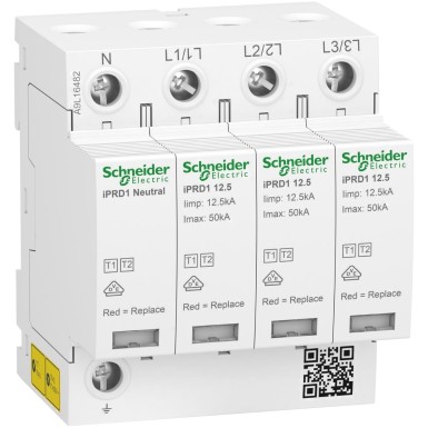 A9L16482 - Schneider Electric - Acti9 liigpingekaitse iPRD1 12.5r - debro tüüp1 - 3P+N - 350V - signaalaruanne - TT TN