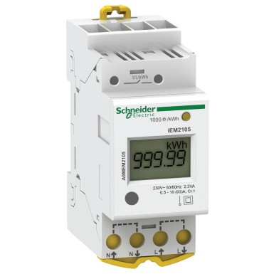 A9MEM2105 - Schneider Electric - Acti9 iEM - ühefaasiline modulaarne energiamõõtja - 230V - 63A - impulssiga