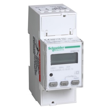 A9MEM2110 - Schneider Electric - modulaarne ühefaasiline energiamõõtja iEM2110 - 230V - 63A impulssiga - MID