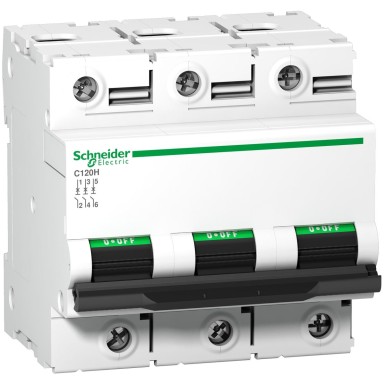 A9N18468 - Schneider Electric - Minikaitselüliti (MCB), Acti9 C120H, 3P, 80A, C-kõver, 15000A (IEC/EN 60898-1), 15kA (IEC/EN 60947-2)