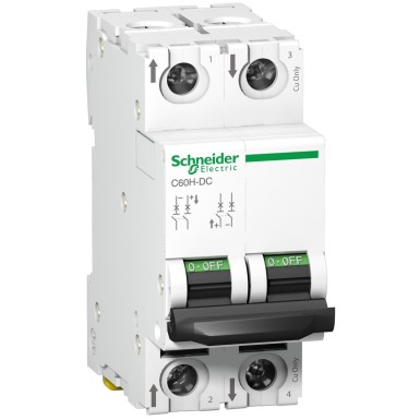 A9N61526 - Schneider Electric - Minikaitselüliti (MCB), Acti9 C60H-DC, 2P, 6A, C-kõver, 6kA (IEC/EN 60947-2)