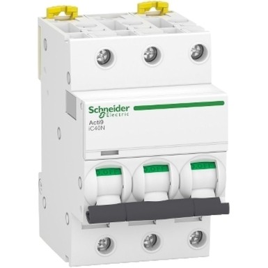 A9P54320 - Schneider Electric - Minikaitselüliti (MCB), Acti9 iC40N, 3P, 20A, C-kõver, 6kA/10kA