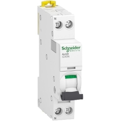 A9P64620 - Schneider Electric - Minikaitselüliti (MCB), Acti9 iC40N, 1P+N, 20A, D-kõver, 6kA/10kA