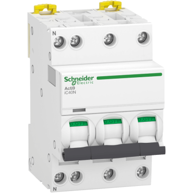 A9P64720 - Schneider Electric - Minikaitselüliti (MCB), Acti9 iC40N, 3P+N, 20A, D-kõver, 6kA/10kA