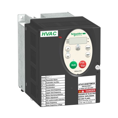 ATV212H075N4 - Schneider Electric - Altivar - ATV212 muutuva kiirusega ajam - 3ph - 0.75kW - 1hp - 480V - CEM - IP21