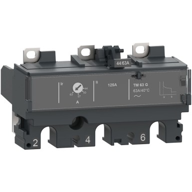 C103MG100 - Schneider Electric - Väljalülitusseade TM100G, ComPacT NSX100/160, 3P, termomagnetilised kaitsed, generaatorikaitse, 100A nimiväärtus.