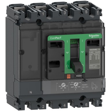 C10B4TM040 - Schneider Electric - Kaitselüliti, ComPacT NSX100B, 25kA/415VAC, 4P 4D (neutraal täielikult kaitstud), TMD päästik 40A