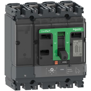 C10V4TM040 - Schneider Electric - Kaitselüliti, ComPacT NSX100HB1, 75kA/690VAC, 4P 4D (neutraal täielikult kaitstud), TMD päästik 40A