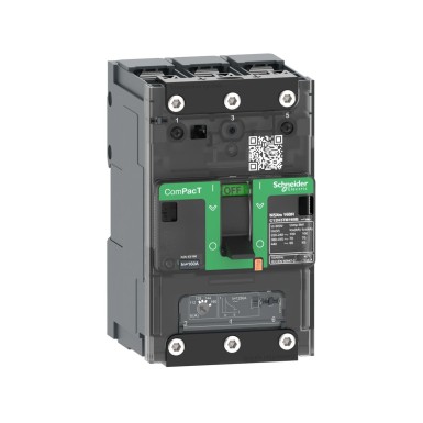C11B3TM080B - Schneider Electric - Kaitselüliti, ComPacT NSXm 160B, 25kA/415VAC, 3 poolust, TMD-seade 80A, klemmid/kaitseklemmid.