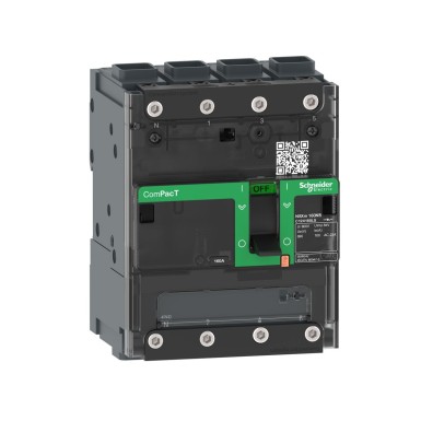 C124160LS - Schneider Electric - Lülituskatkesti, ComPacT NSXm 160NA, 4 poolust, soojusvool Ith 160A, EverLink-klemmid
