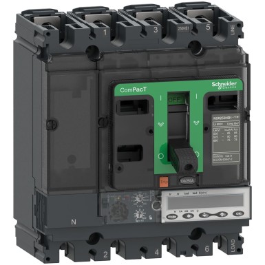 C25R46E100 - Schneider Electric - Kaitselüliti, ComPacT NSX250R, 200kA/415VAC, 4P, MicroLogic 6.2E päästik 100A