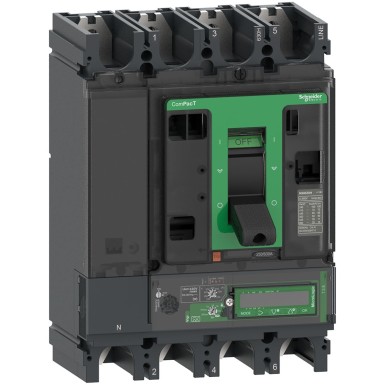 C63N47E570 - Schneider Electric - Kaitselüliti, ComPacT NSX630N, 50kA/415VAC, 4P, MicroLogic Vigi 7.3E päästik 570A