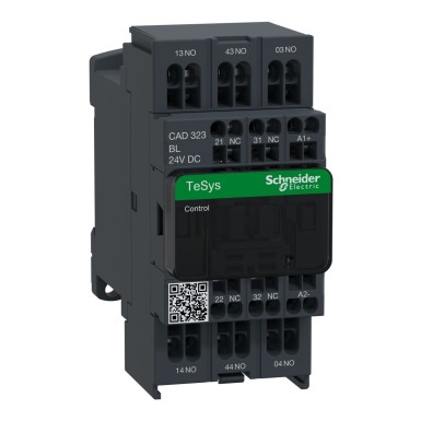 CAD323BL - Schneider Electric - Juhtimisrelee, TeSys Deca, 3NO+2NC, 0 kuni 690V, 24VDC vähese tarbimisega mähis, vedruga