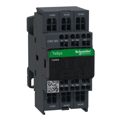 CAD323E7 - Schneider Electric - Juhtimisrelee, TeSys Deca, 3NO+2NC, 0 kuni 690V, 48VAC 50/60Hz standardspiraal, vedru, vedruklamber