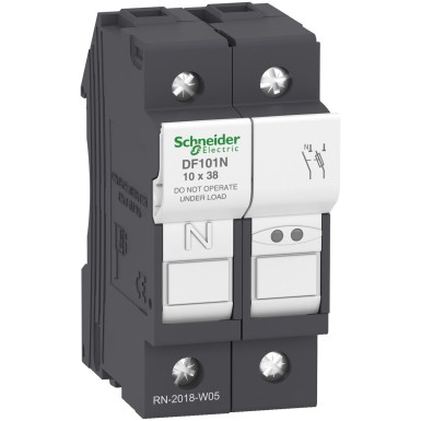 DF101N - Schneider Electric - Kaitsmekandja, TeSys DF, 1P+N, 32A, 690VAC, kaitsme suurus 10x38 mm