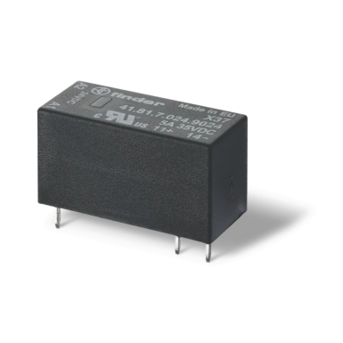 418170249024 - Finder - Madala profiiliga miniatuurne pooljuhtrelee; paigaldus trükkplaadile; leiud 5 mm sammuga; 5a väljund (24V DC); 24V DC sisend; veekindlus RTIII