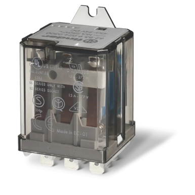 628382300000 - Finder - Elektrimehaaniline elektrirelee; Paigaldamine Faston 250 (6,3x0,8mm) otsikutesse; 3CO 16A; AGCDO kontaktid; Spiraal 230V AC; RTI kaitseaste; paigaldatud äärik; Valikud: Ei