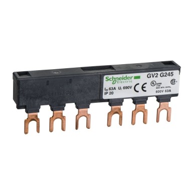 GV2G245 - Schneider Electric - TeSys GV - kolmepooluseline elektrikatkesti - 63A - 2 haru - samm 45 mm