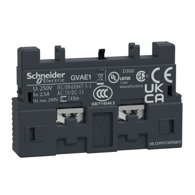 GVAE1 - Schneider Electric - Lisakontaktide plokk,TeSys Deca,1NO/NC,esiosa,GV2 jaoks.