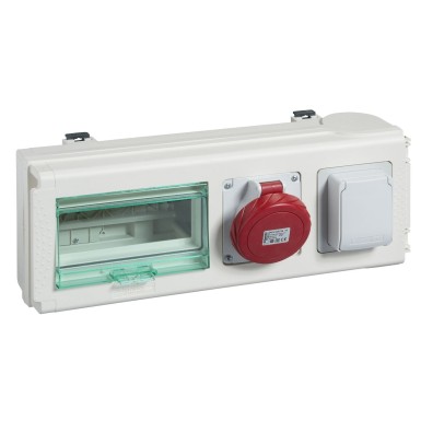 KNB32CP15F - Schneider Electric - Canalis KNA - tuletatud pistikupesa. 32A - 1 NF majapidamispistikupesa + 1 tööstuspistikupesa