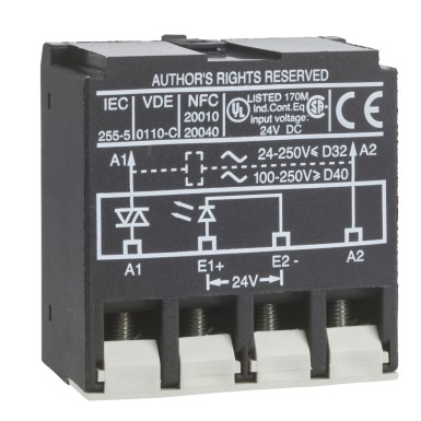 LA4DWB - Schneider Electric - TeSys Deca - liidese võimendusmoodul - pooljuhtmoodul - 24V DC/250V AC
