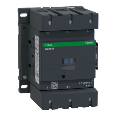 LC1D115MD - Schneider Electric - Kontaktor, TeSys Deca, 3P(3NO), AC-3/AC-3e, <=440V, 115A, 220V DC standard mähis, kruviklambrite klemmid.
