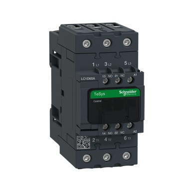 LC1D65AM7 - Schneider Electric - Kontaktor, TeSys Deca, 3P(3 NO), AC-3/AC-3e, 0 kuni 440V, 65A, 220VAC 50/60Hz mähis.