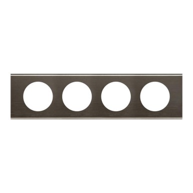 069034 - Legrand - 4G PLATE BLACK NICKEL