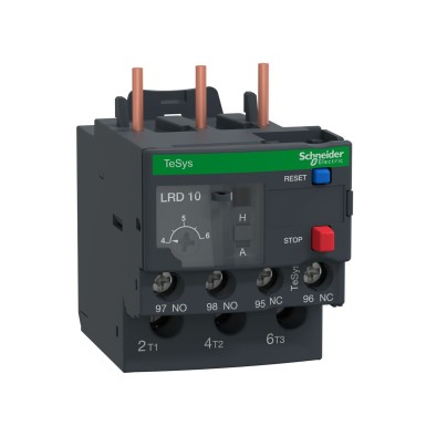 LRD10 - Schneider Electric - Thermal overload relay, TeSys Deca, 690VAC, 3P, 4 to 6A, 1NO+1NC, class 10A, screw clamp