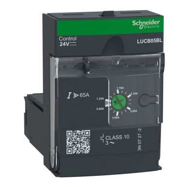 LUCB05BL - Schneider Electric - Täiustatud juhtimisseade, TeSys Ultra, 3P, 1,25 kuni 5A, 690VAC, kaitse ja diagnostika, klass 10, 24VDC mähis.