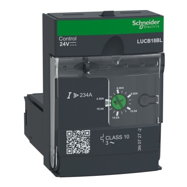 LUCB18BL - Schneider Electric - Täiustatud juhtimisseade, TeSys Ultra, 3P, 4,5 kuni 18A, 690VAC, kaitse ja diagnostika, klass 10, 24VDC spiraal.