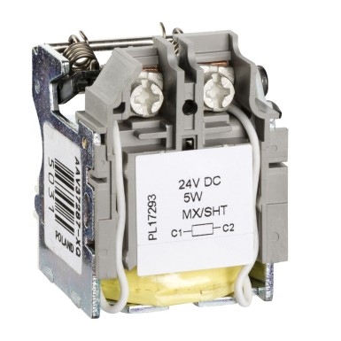 LV429390 - Schneider Electric - Kõrvalväljalülitus MX, ComPacT NSX, 24VDC, kruvita vedruklemmide ühendused