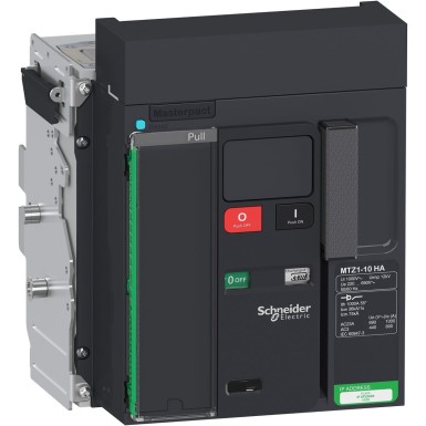LV847252 - Schneider Electric - Lülituskatkesti, MasterPact MTZ1 10HA, 1000A, 60kA/690VAC 50/60Hz (Icm), 3P, väljatõmmatav