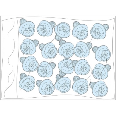 LVS03183 - Schneider Electric - PrismaSeT G Active - isekeermestavad kruvid šassii kinnitamiseks - 20 tk - M5