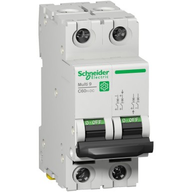 M9U21210 - Schneider Electric - Minikaitselüliti (MCB), Multi9 C60H-DC, 2P, 10A, C-kõver, 5kA (UL1077), 6kA (IEC/EN 60947-2)