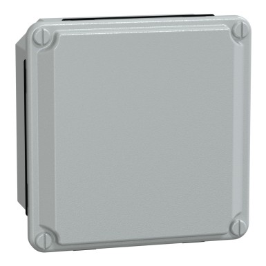 NSYDBN1010 - Schneider Electric - Metallist tööstuskarp - madal tavaline kate - H105xW105xD49 - IP55 - hall RAL 7035
