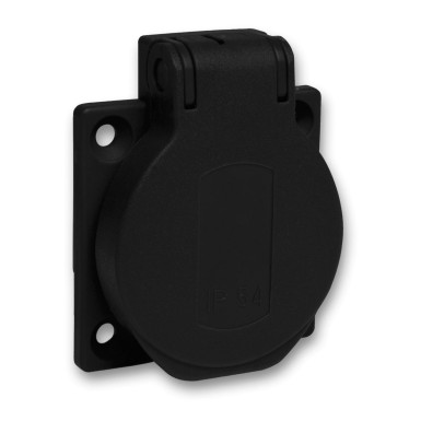 PKN51N - Schneider Electric - PratiKa - pistikupesa NF 50x50mm - 2P+E 10-16 A - IP54 - konn. arr. - must