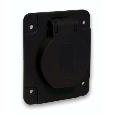 PKN61N - Schneider Electric - PratiKa - pistikupesa NF 65x85mm - 2P+E 10-16 A - IP54 - konn. arr. - must