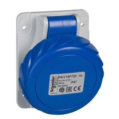PKY16F723 - Schneider Electric - PratiKa - 16 A tööstuslike nurkpistikupesade - 2P+E - 200-250 V AC - IP67
