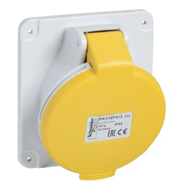 PKY32F415 - Schneider Electric - PratiKa - 32 A nurgapealne tööstuslik pistikupesa - 3P+N+E - 100-130 V AC - IP44