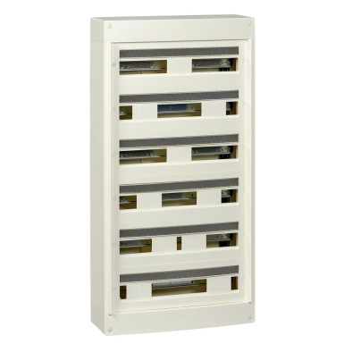 PRA13816 - Schneider Electric - Pragma - surface-mounted cabinet 6 rows 24 modules - 160A - without door - white